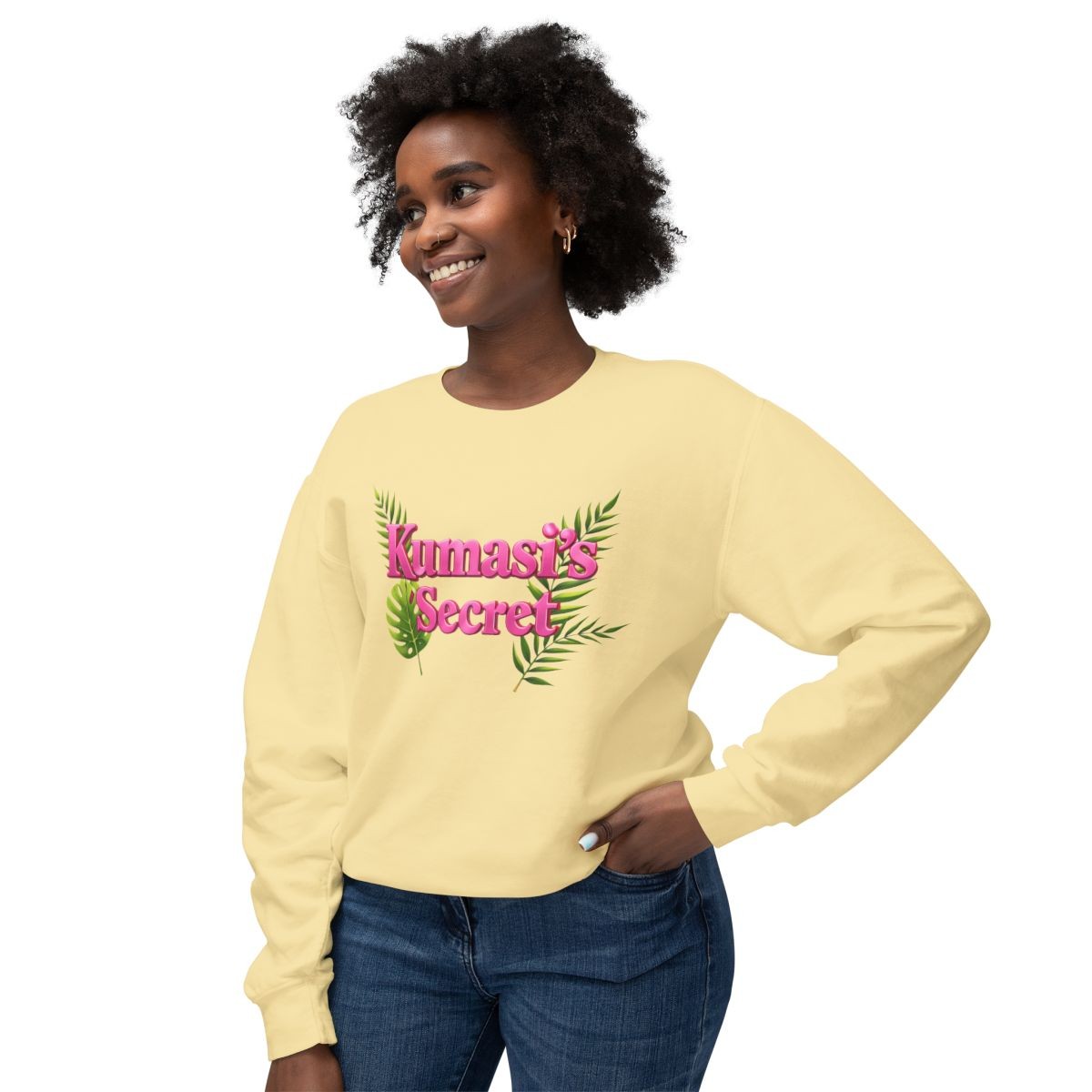 Kunasi's Secret Sweatshirt | Pink Tropical Lettering