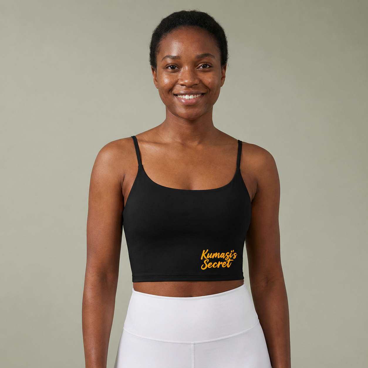 Secret Kumasi's Bra | Women's Luxe Bra, Crop Bralette, Yellow Script