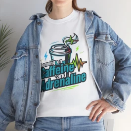 Running on Caffeine and Adrenaline Tee | Energy Drink Graphic Shirt