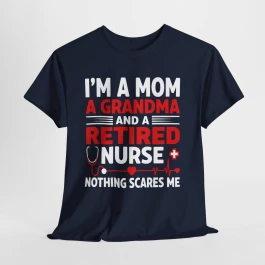 I’m a Mom a Grandma and a Retired Nurse T-Shirt | Nurse Stethoscope Heartbeat Design