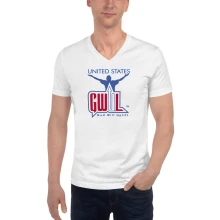 God Will Uplift - USA - Short Sleeve V-Neck T-Shirt