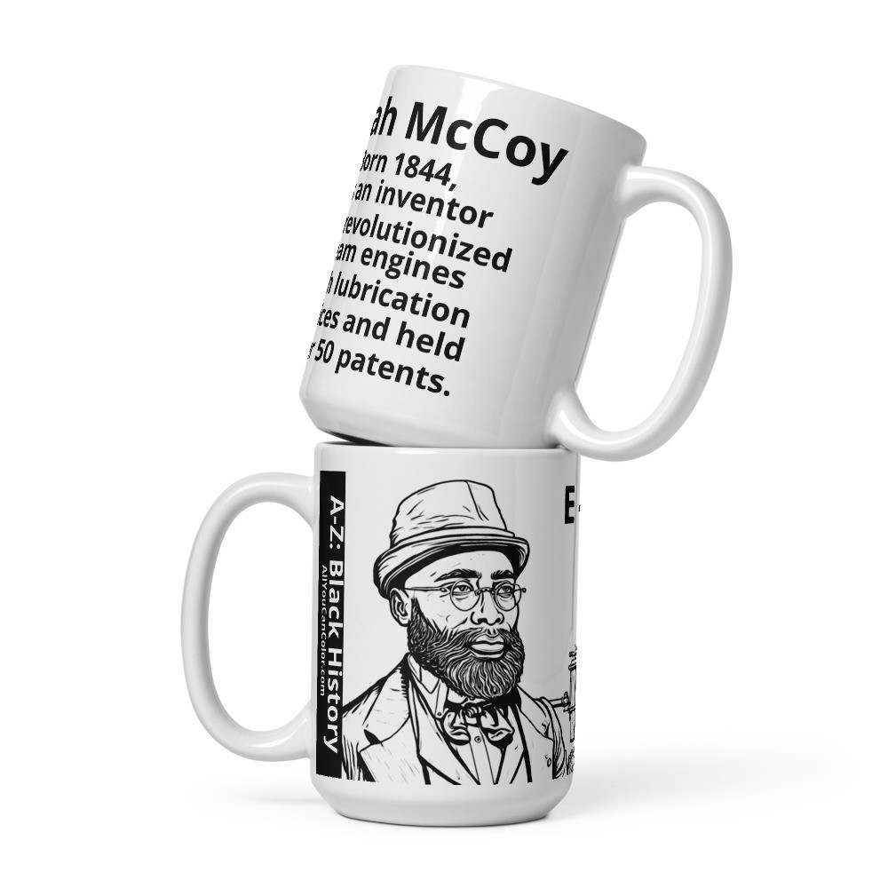 Elijah-Mccoy-White glossy mug - 15oz