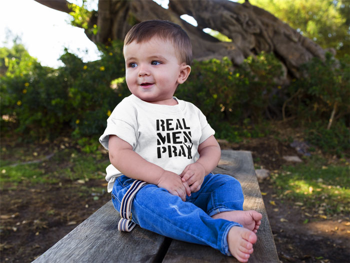 Real Men Pray - Baby Jersey Short Sleeve Tee