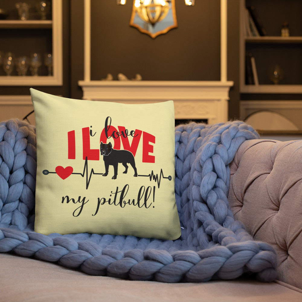 I Love My Pitbull - Premium Pillow