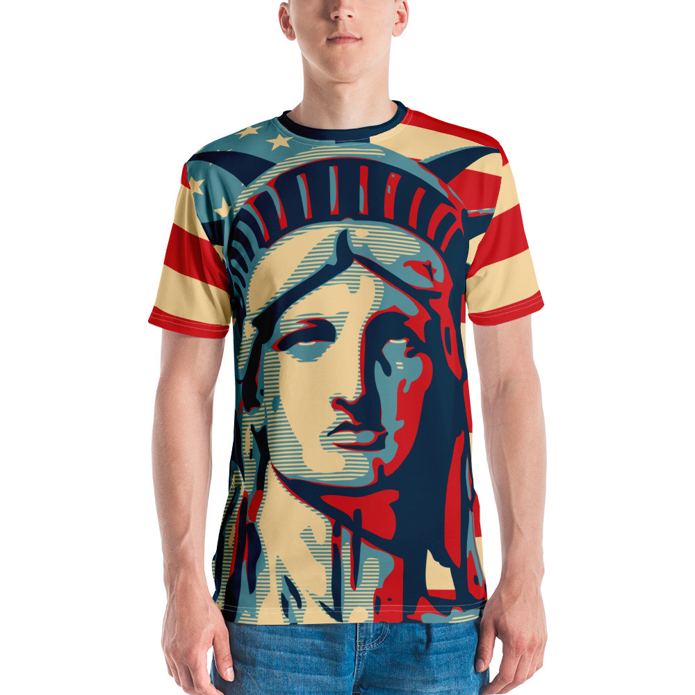 Lady Liberty Flag Shirt - Unisex All-Over Print Cut & Sew T-shirt
