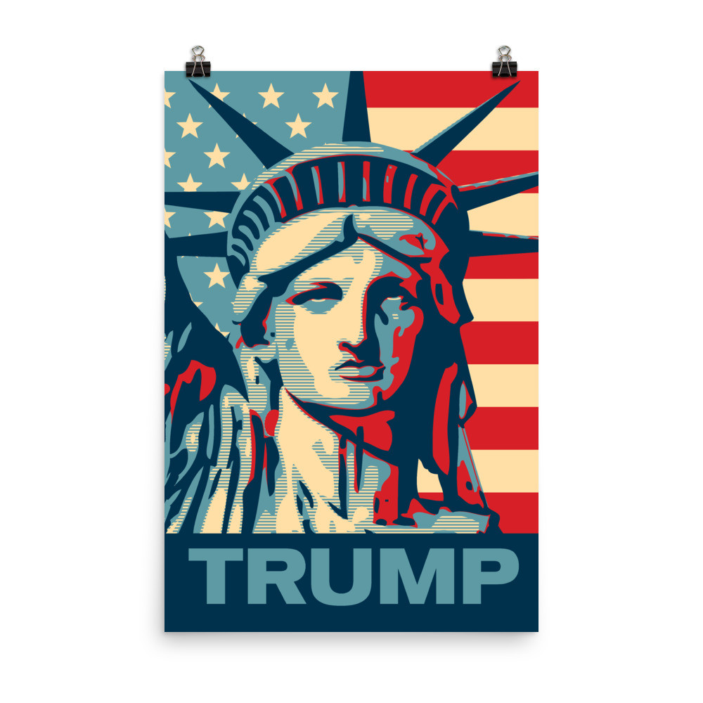 TRUMP - Liberty Flag - Photo Paper Poster