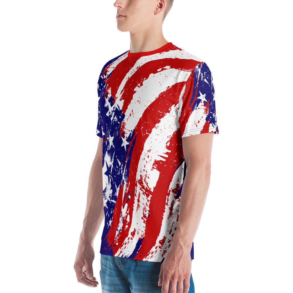 USA Flag -Unisex All-Over Print Cut & Sew T-shirt