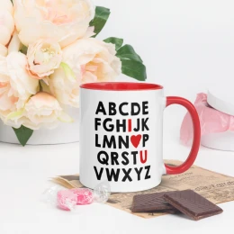 ABCD... I Love You - Mug with Color Inside