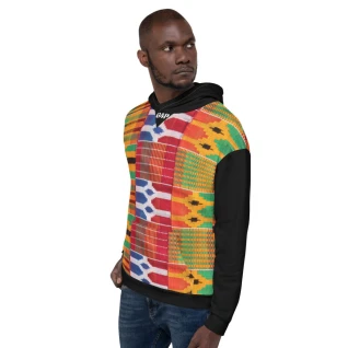Hoodie in Black with Afro Design 