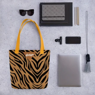 Tote bag in  Brown with Zebra Print