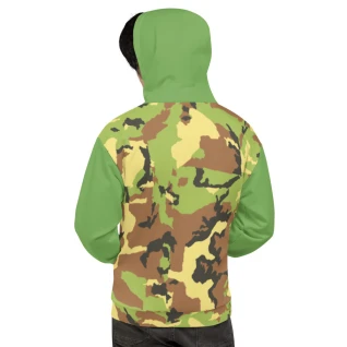 All-Over Print Unisex Hoodie in Green-Military Print 
