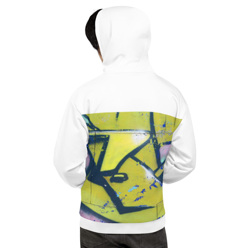 Hooded Sweatshirt  in White Graffiti Custom Designs