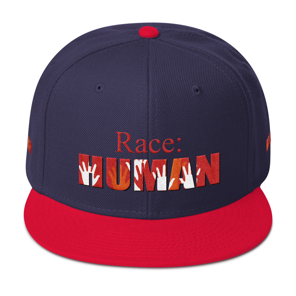 Embroidered Human RaceSnapback Hat