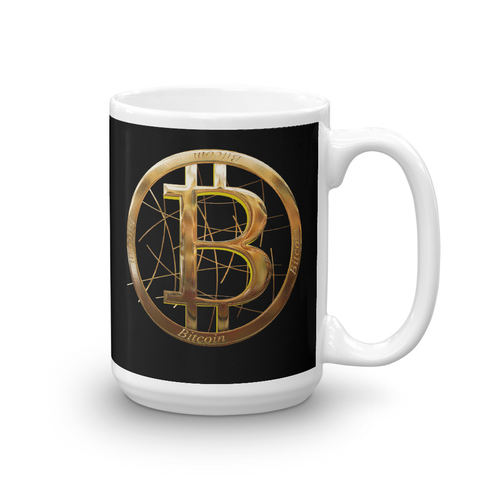 Bitcoin on Black Mug