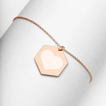 Engraved Silver Hexagon Necklace