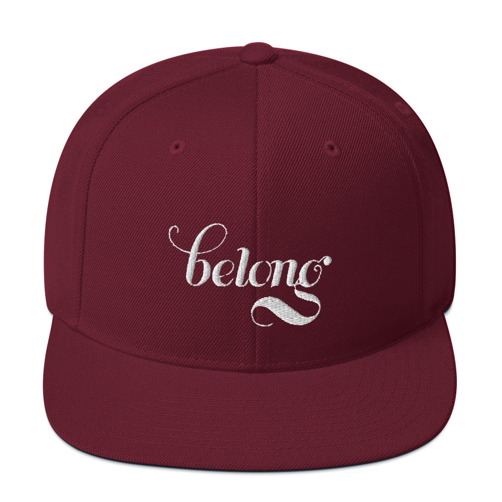 Belong Snapback White Script