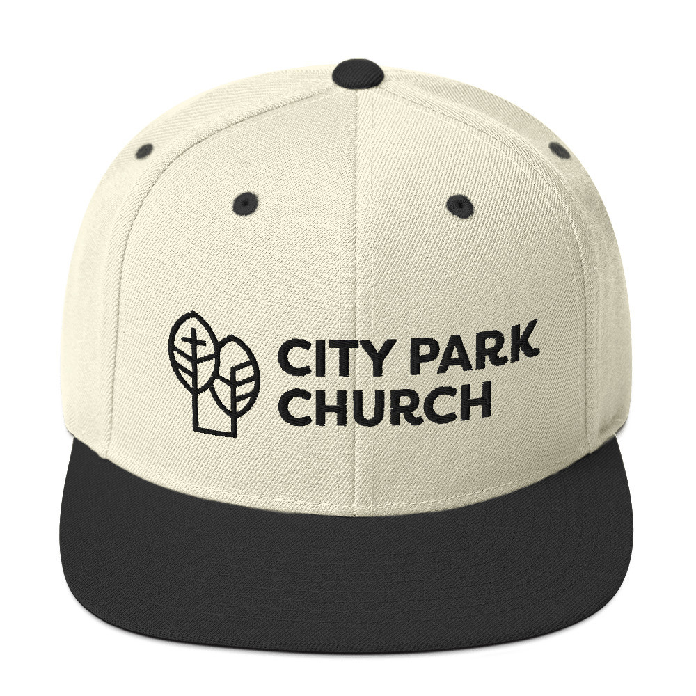 City Park Church Snapback Black Text