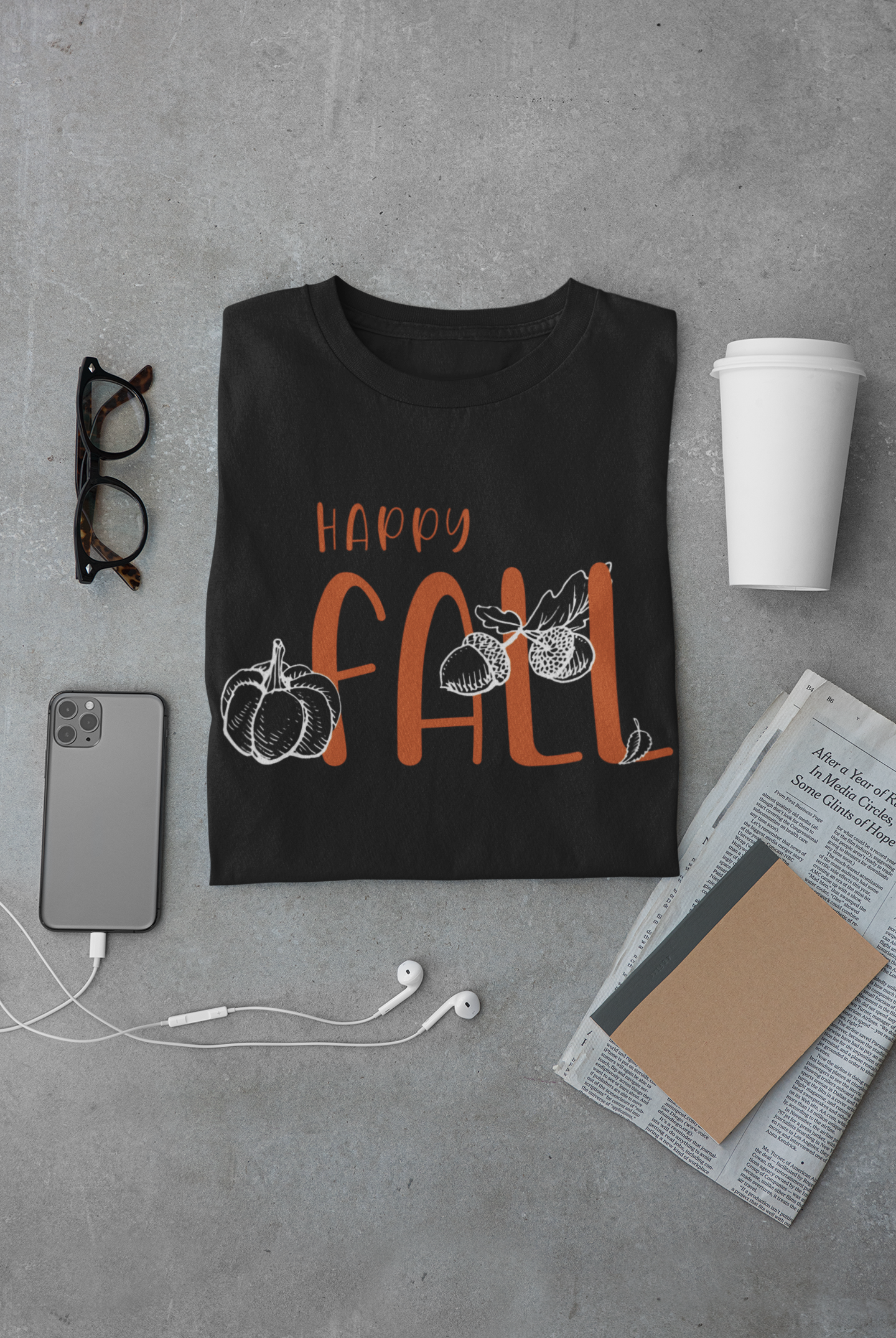 Happy Fall-Black