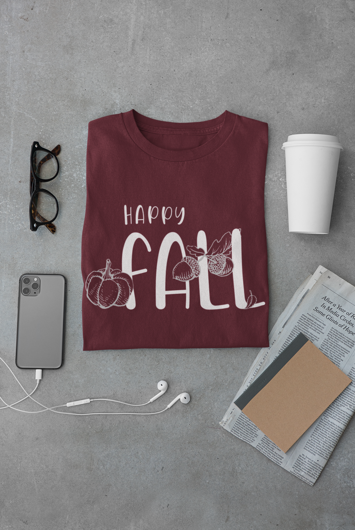Happy Fall-Maroon