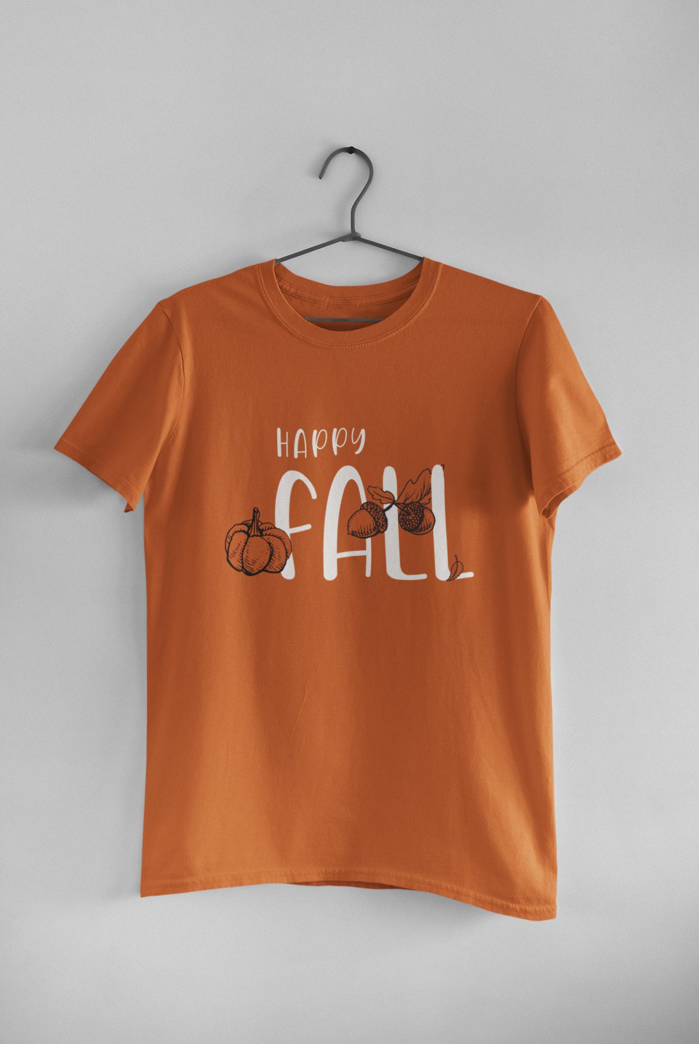 Happy Fall-Burnt Orange Short Sleeve