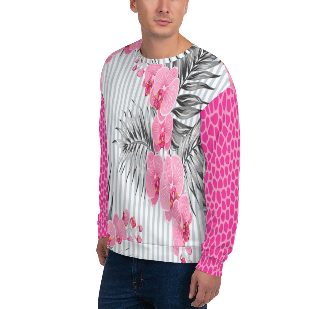 Pink Snake Floral Unisex Sweatshirt