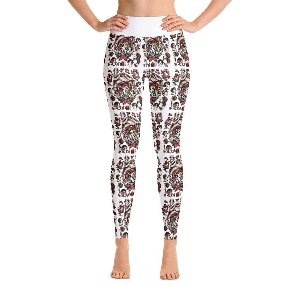 Old a school Tattoo Yoga Leggings