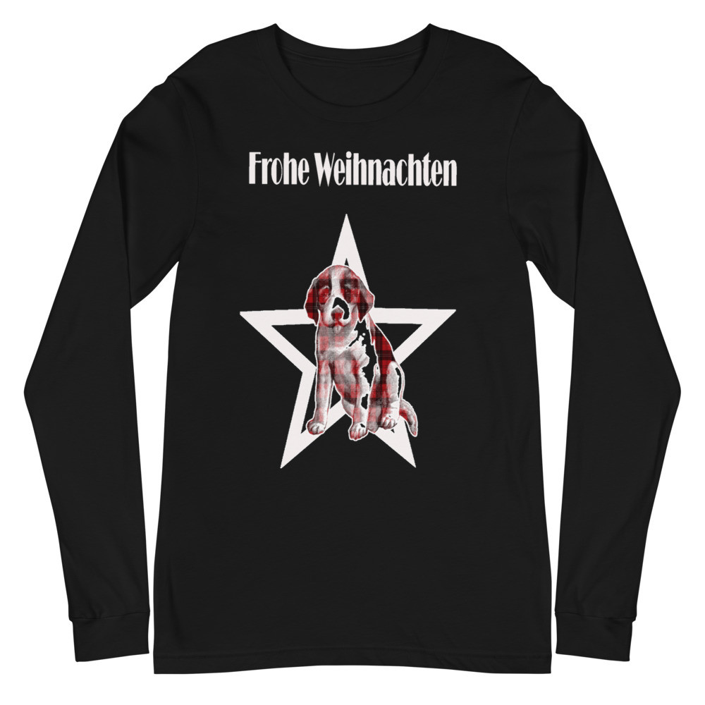 Unisex Long Sleeve Tee Tshirt Weihnachte Christmas Hunde