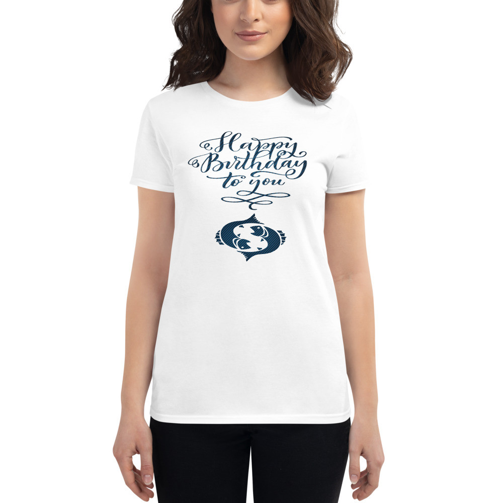  T-shirt Happy Birthday Fische