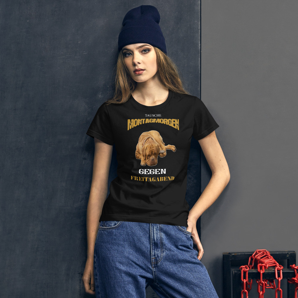  T-shirt Montag Sprüche Motiv Hund