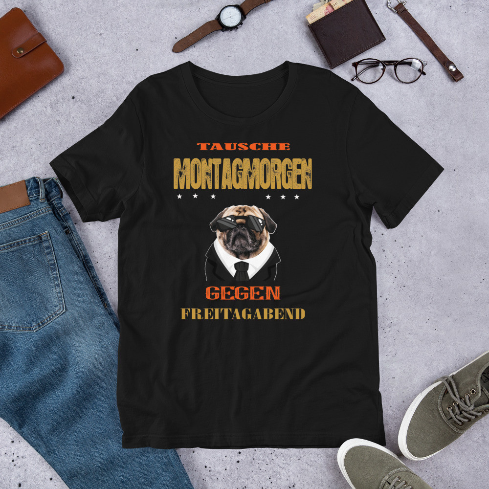 T-Shirt Montag Motiv Hund