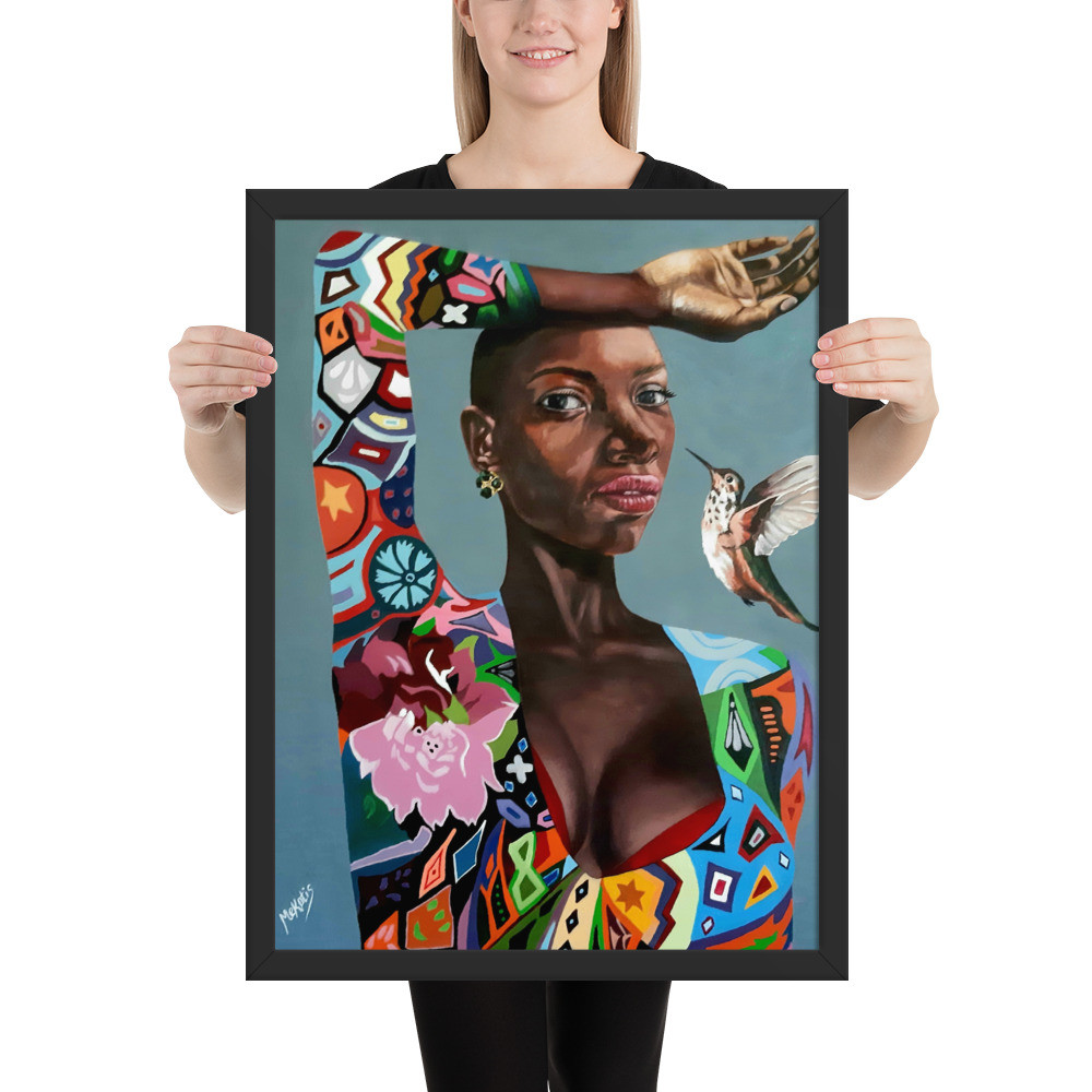 Framed photo paper poster