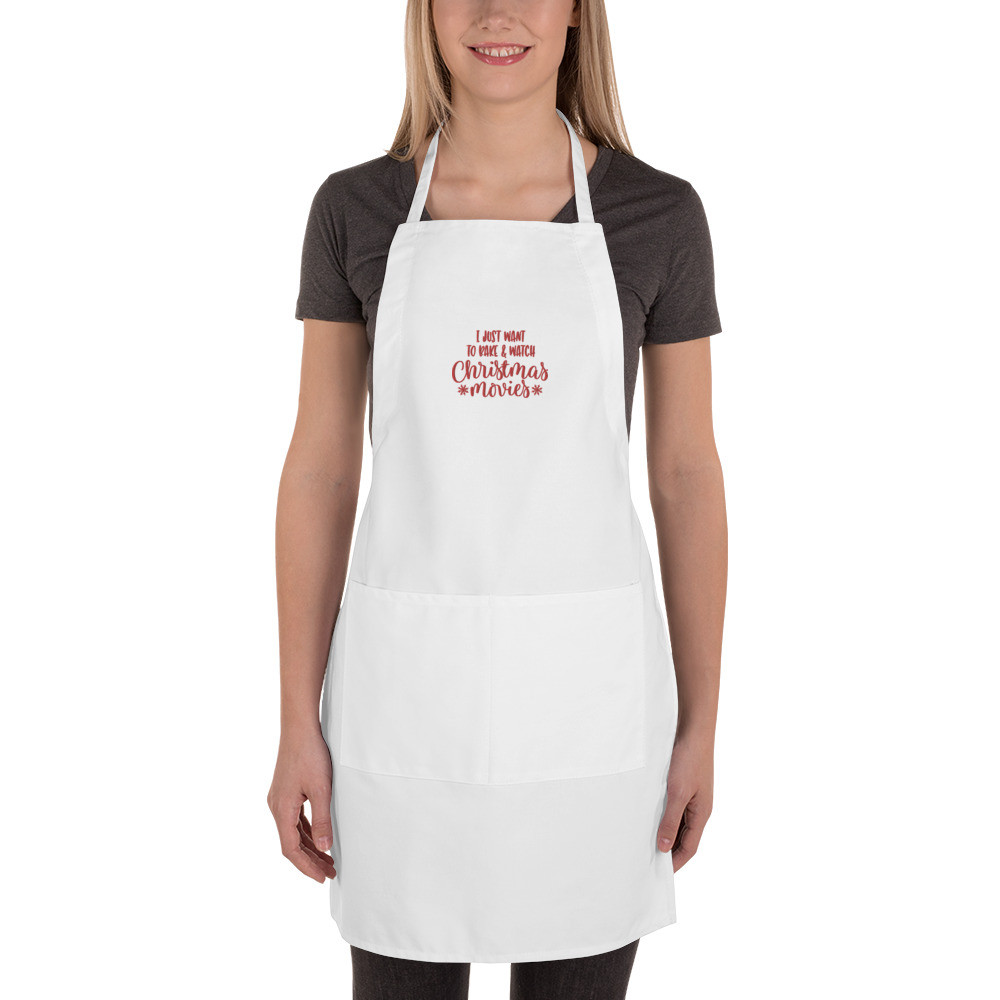 Embroidered Apron Bake & Watch Christmas movies