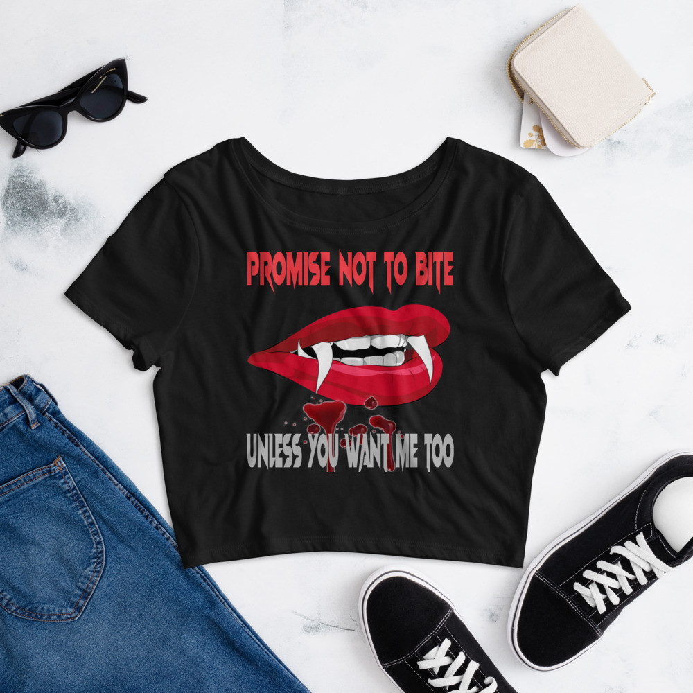 Women’s Crop Tee Promise not to Bite