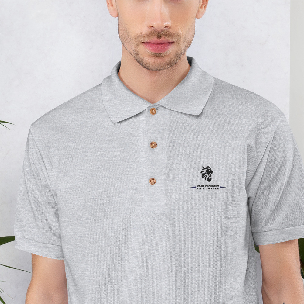 FAITH OVER FEAR Embroidered Polo Shirt