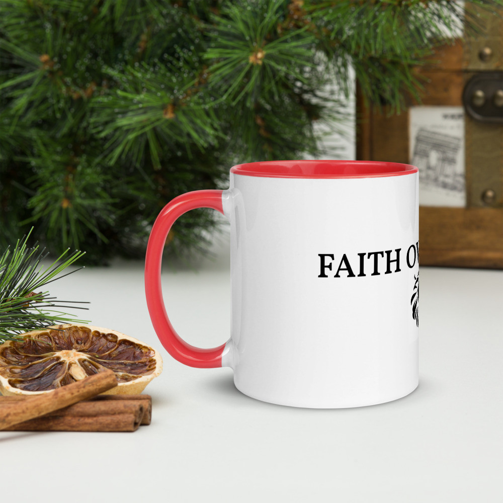 FAITH OVER FEAR Mug with Color Inside
