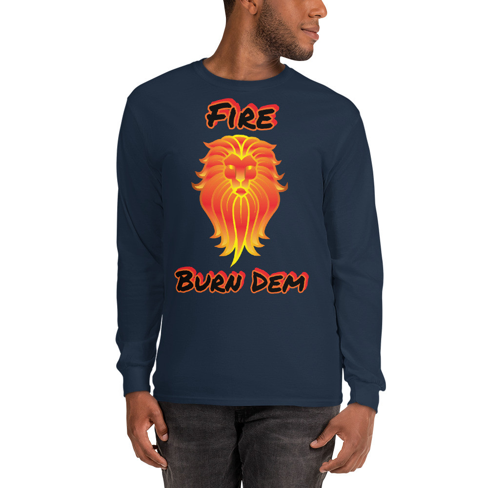 BTB "Undefeatable" Fire Burn Dem Men’s Long Sleeve Shirt