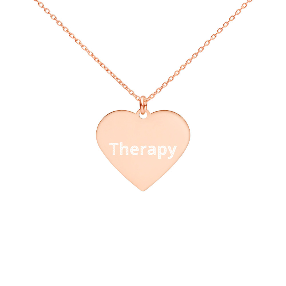 Engraved Silver Heart Necklace
