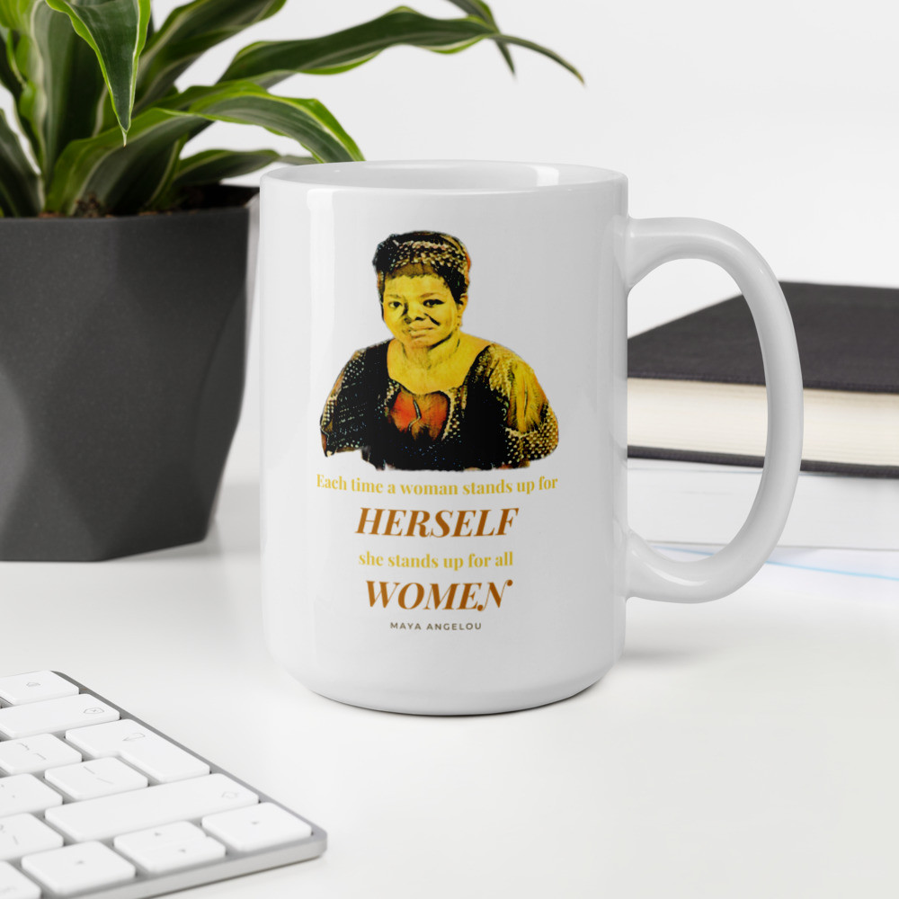 Maya Angelou White glossy mug