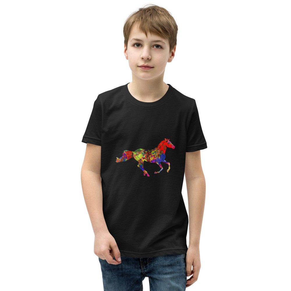 Color Splash Horse Youth Short Sleeve T-Shirt