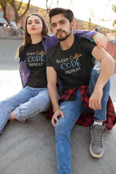 COFFEE CODE REPEAT Unisex Short-Sleeve T-Shirt