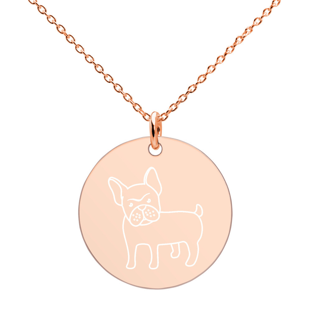 Collar de disco de plata grabado