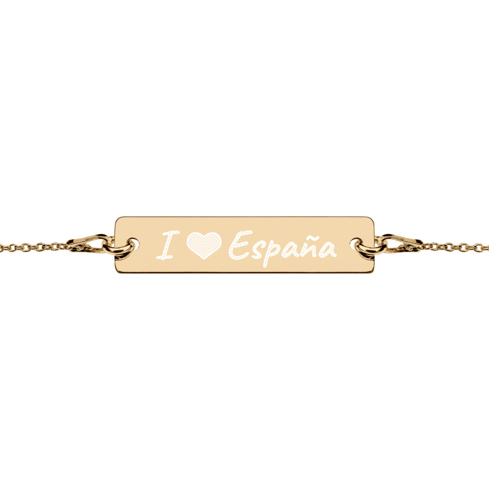 Pulsera de plata con grabado - I Love España