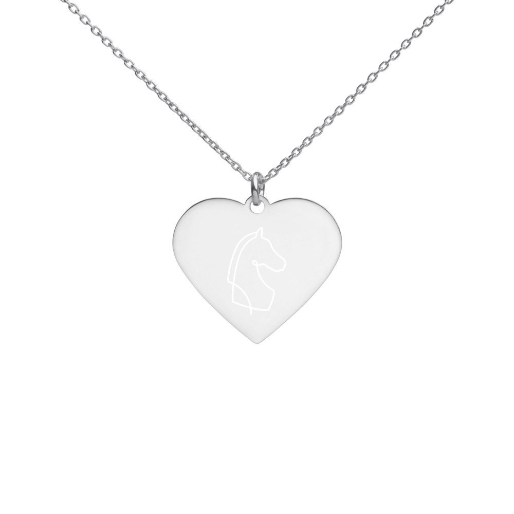 Cadena con corazón grabado en plata