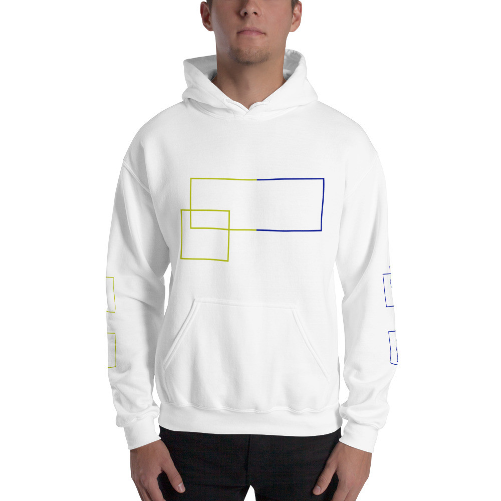 Blue and Yellow Geometric Hoodie