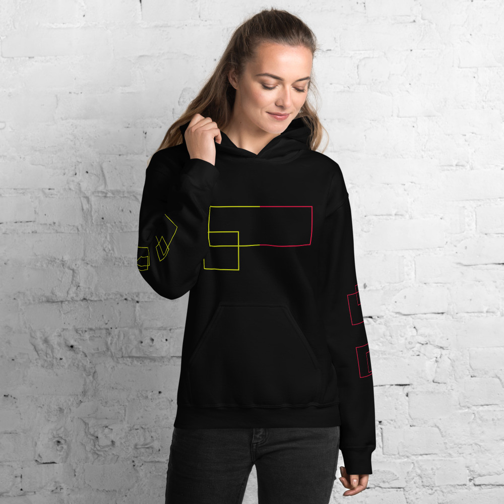 Yellow and Pink Geometric Hoodie