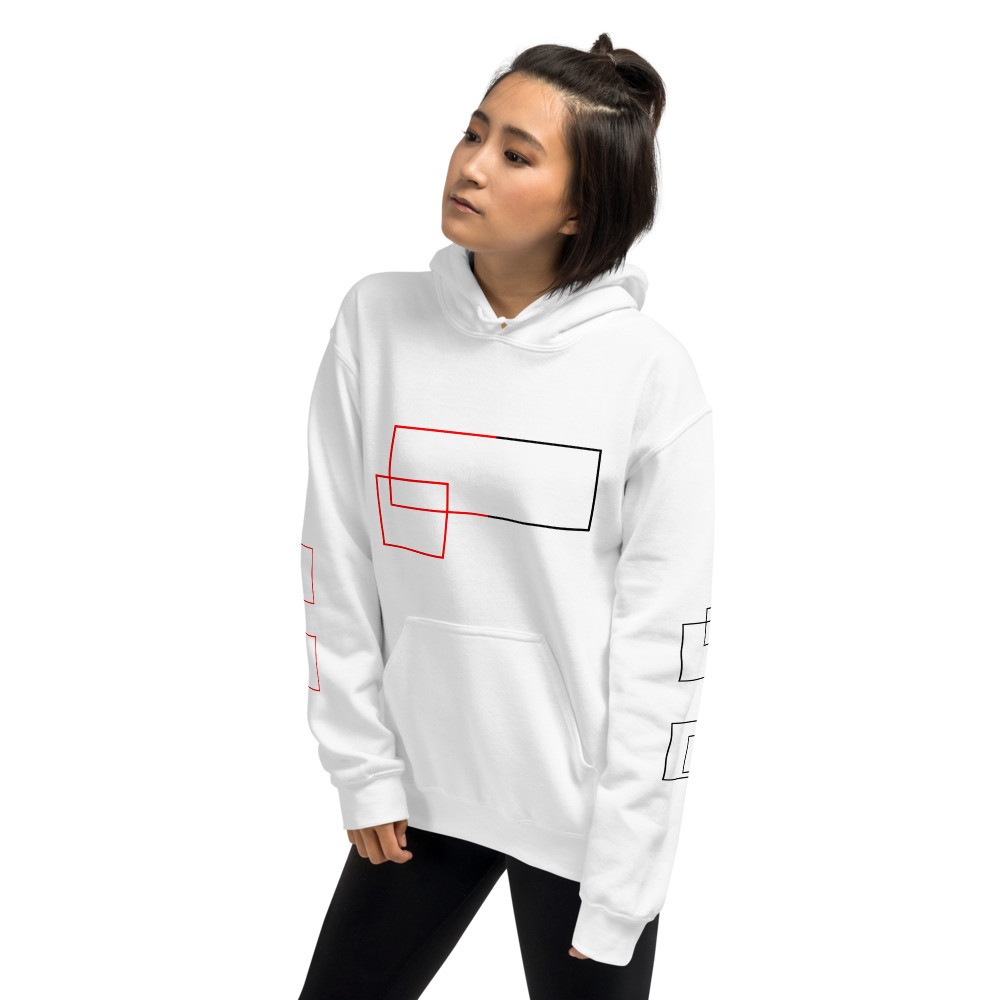 Red and Black Geometric Hoodie