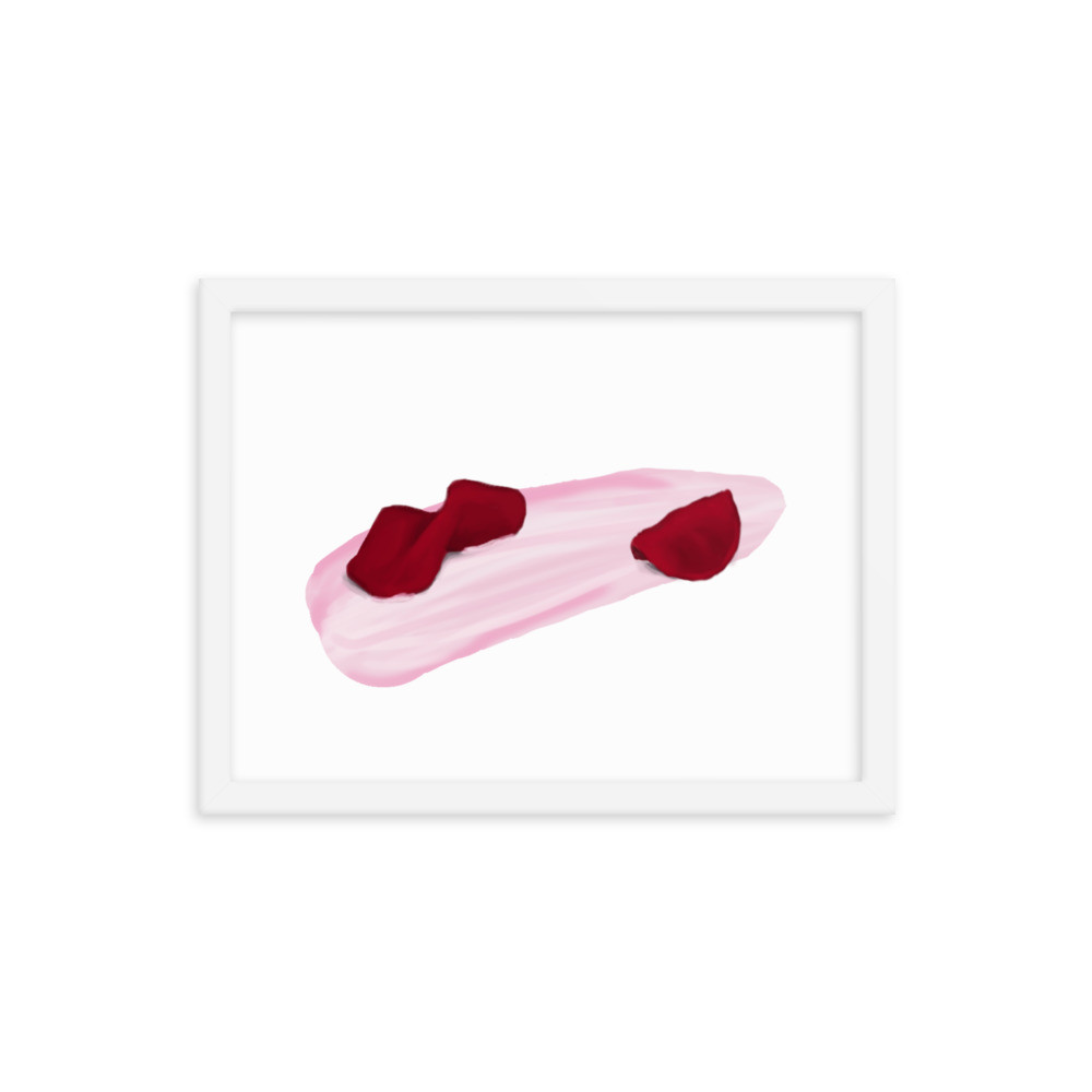 Framed Pink Paint and Roses Print