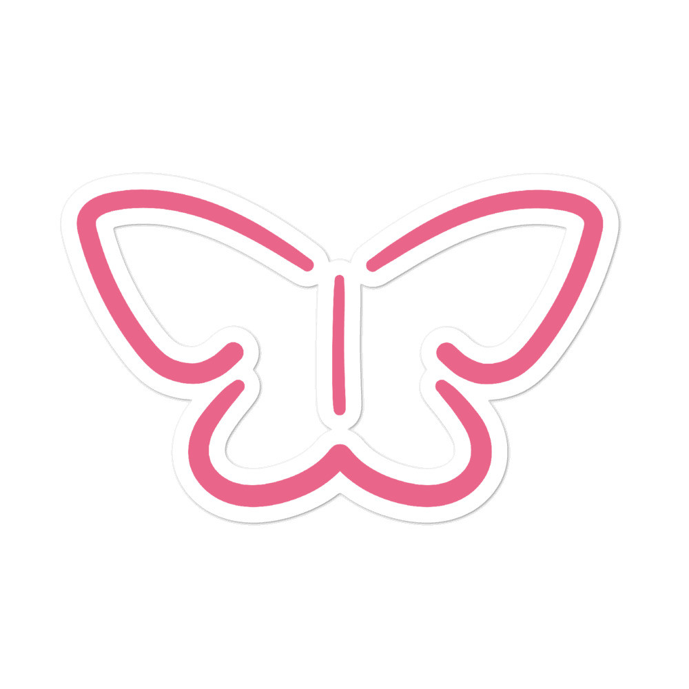 Pink MLXVE Butterfly Bubble-free stickers