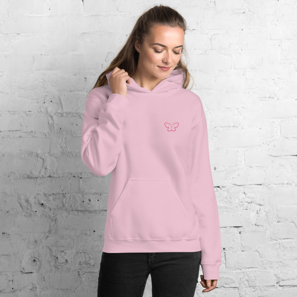 MLXVE Pink Butterfly Unisex Hoodie