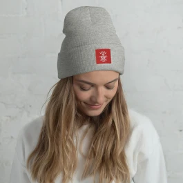 WM YDSA Red Square Cuffed Beanie